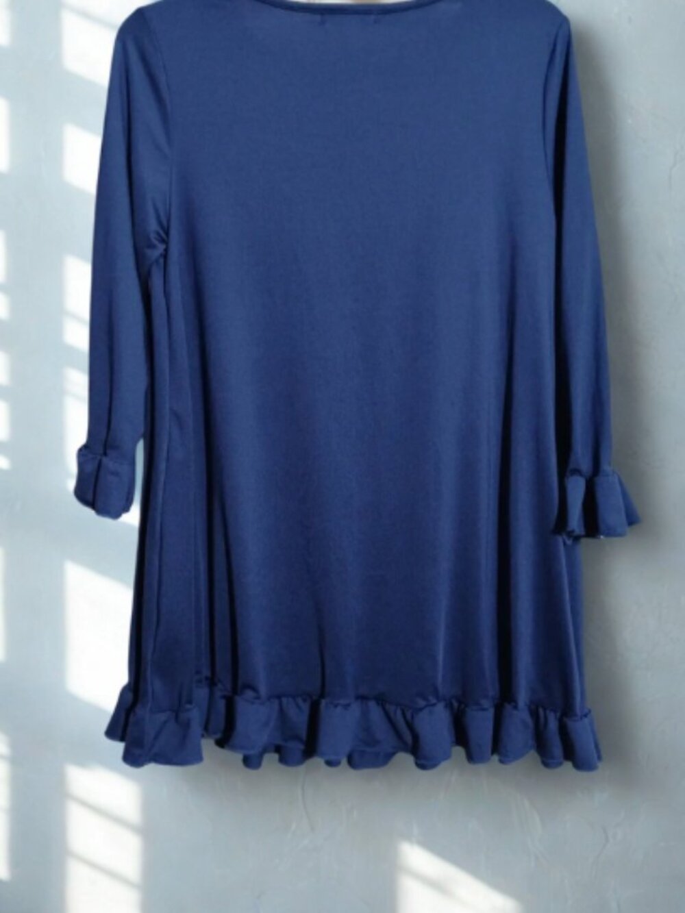 Navy Ruffle Blouse - Picture 3 of 5